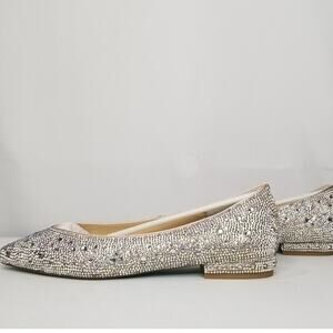 Blue By Betsey Johnson Women's Evening Flats 6.5 Nude Satin NWT